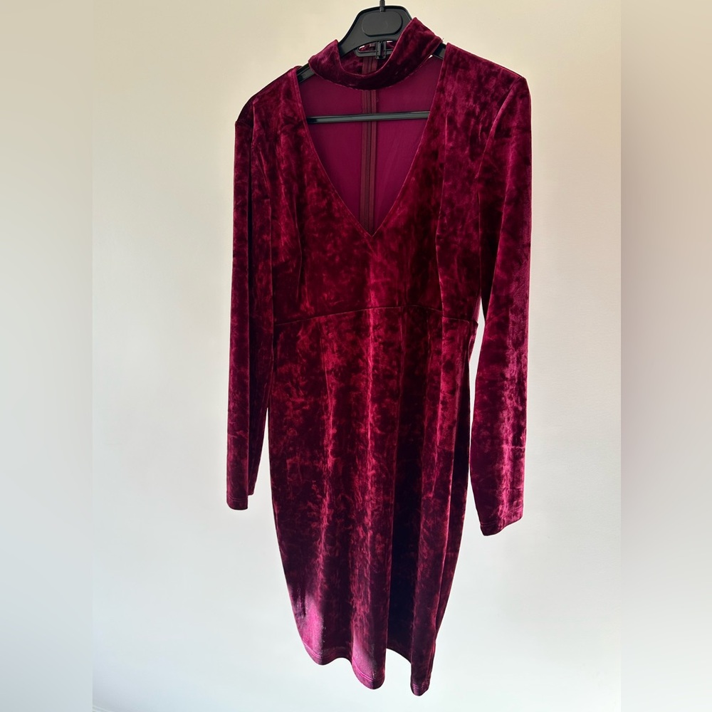 Bardot V-Neck Long Sleeve Dress
